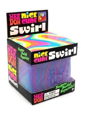Nee Doh Nice Cube Swirl Super Solid Squish! - Purple, Pink, Blue 🔥Viral NeeDoh
